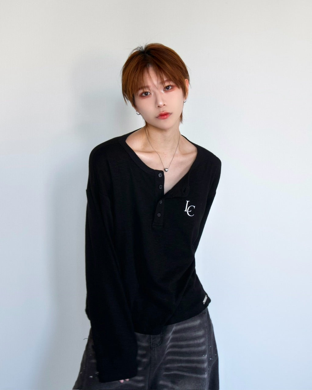 【LUV CODE】LC Button henley long sleeve tee (3color)