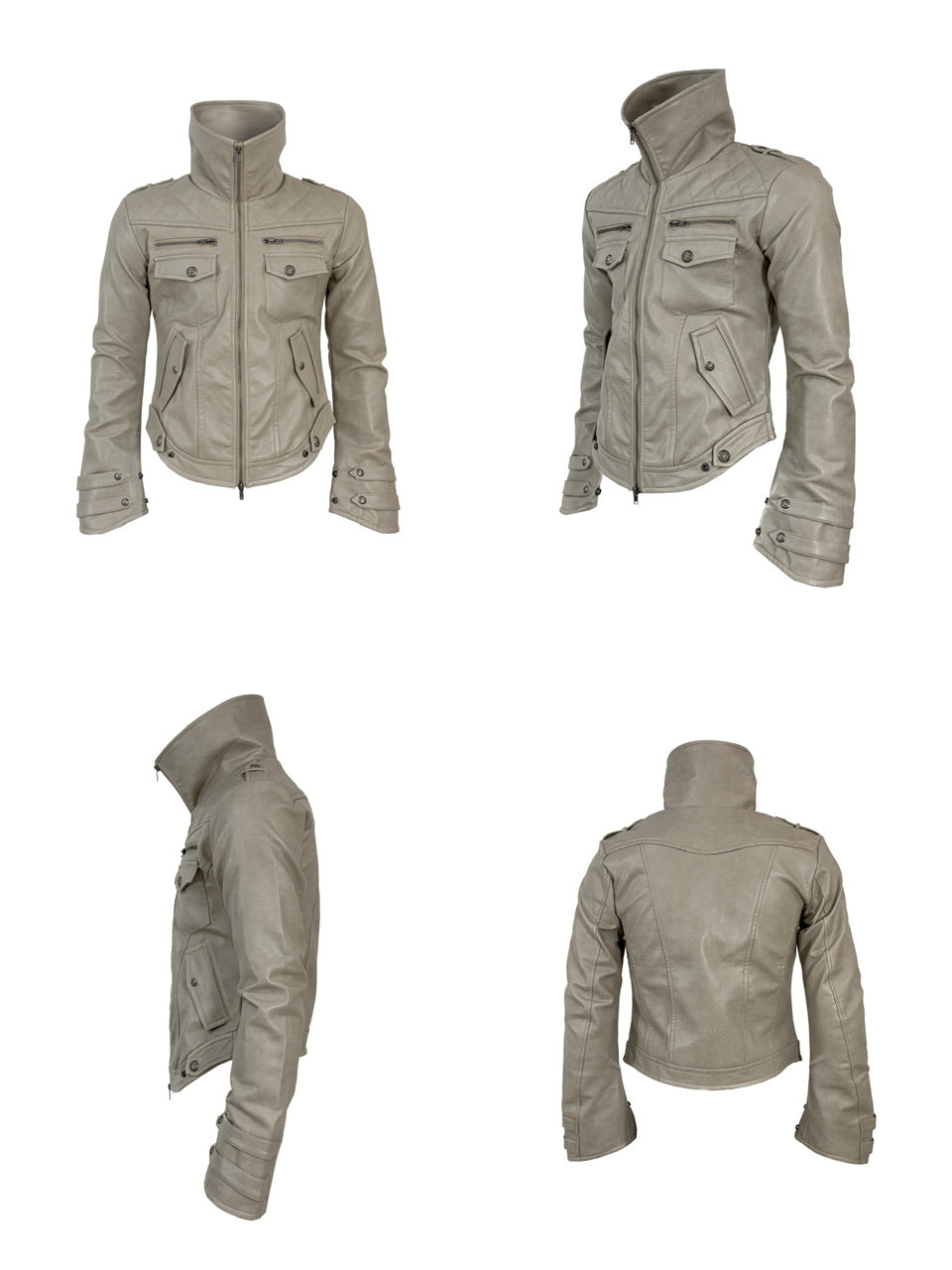 【Rosen Kreuz】HIGH-NECK GUARD LEATHER JACKET