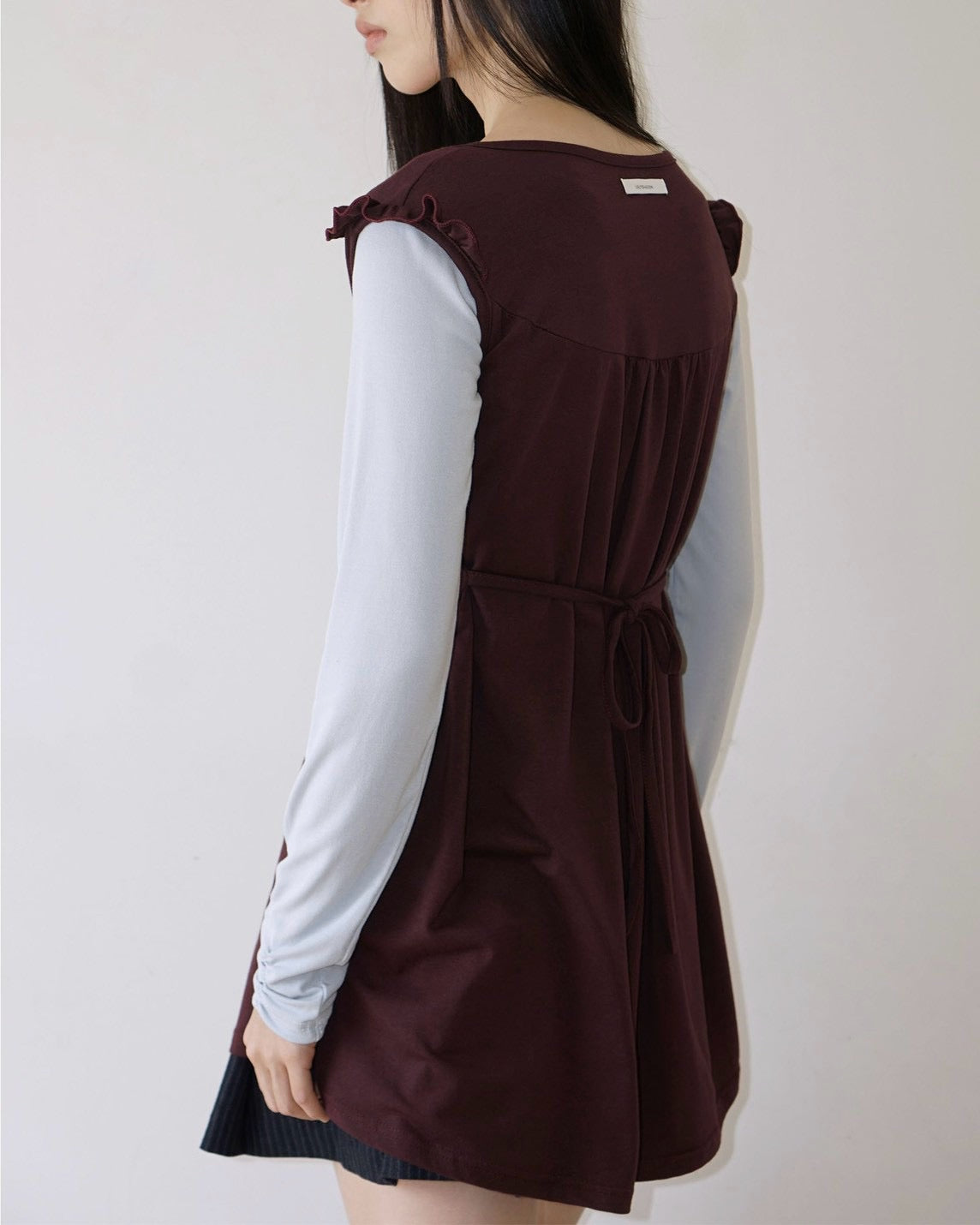 【Uglyshadow】RUFFLE TIE TOP