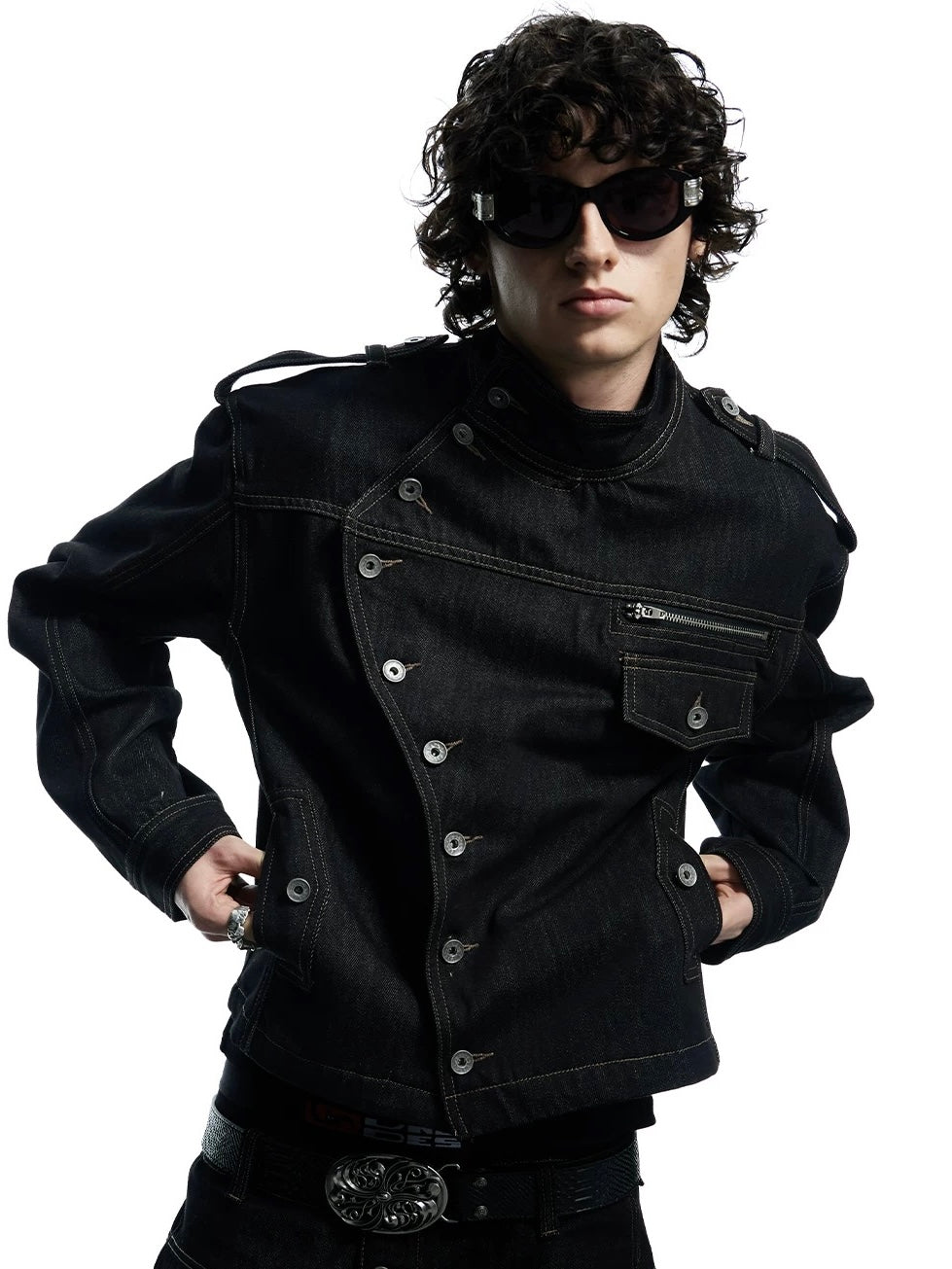 【DND4DES】Raw Denim Long Button Jacket
