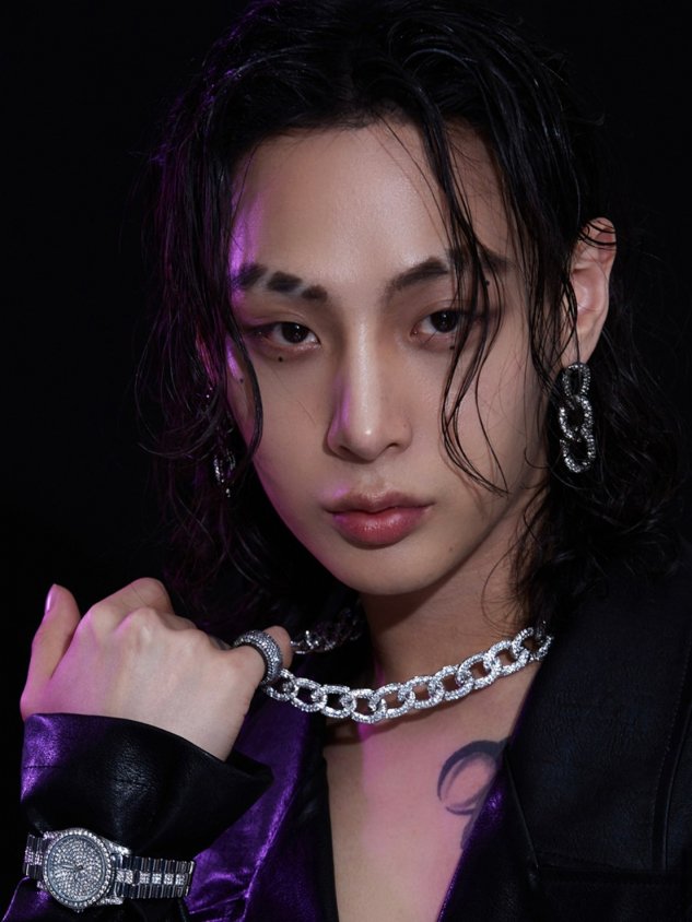 【BLACK PURPLE】PONDELL CUBIC CHAIN PIERCE