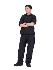 【NOMANUAL】WRINKLED SHORT SLEEVE SHIRT - BLACK