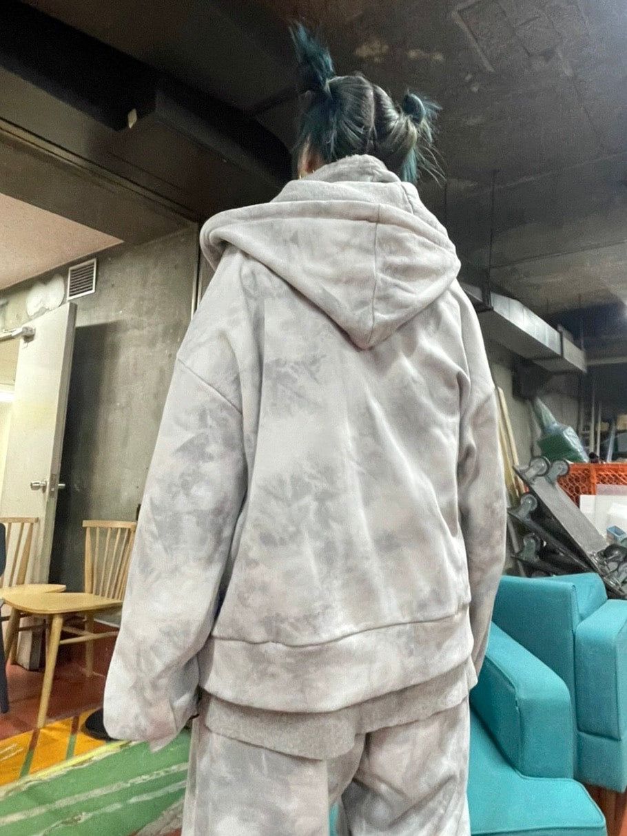 受注制【Never mind the XU】set up tie-dye zip up hoodie (2color