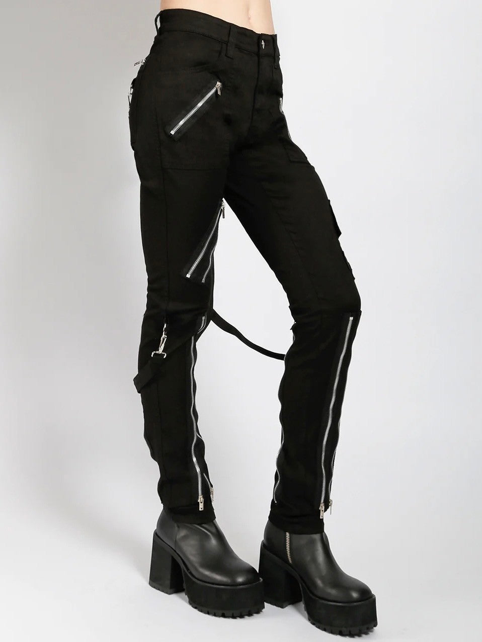 【TRIPP nyc】CLASSIC SLIM LEG BONDAGE PANT[IS674M] / 【トリップ エヌワイシー】クラシックボンテージジップデザインスリムパンツ