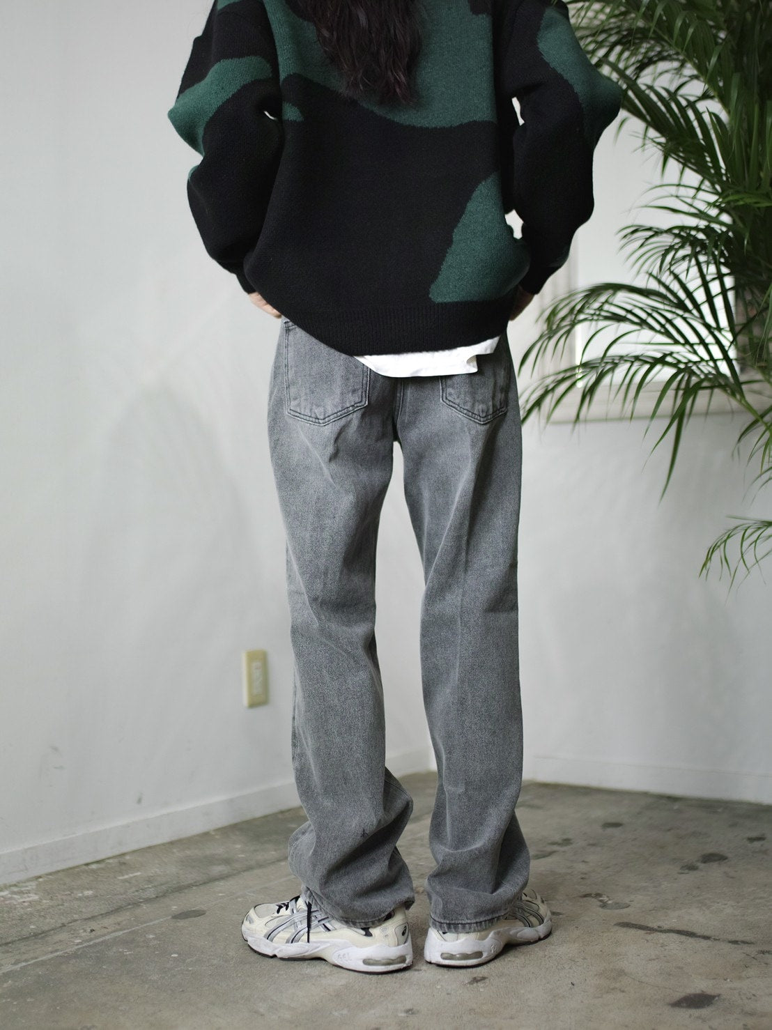受注制【Chikashitsu +】semi wide denim pants