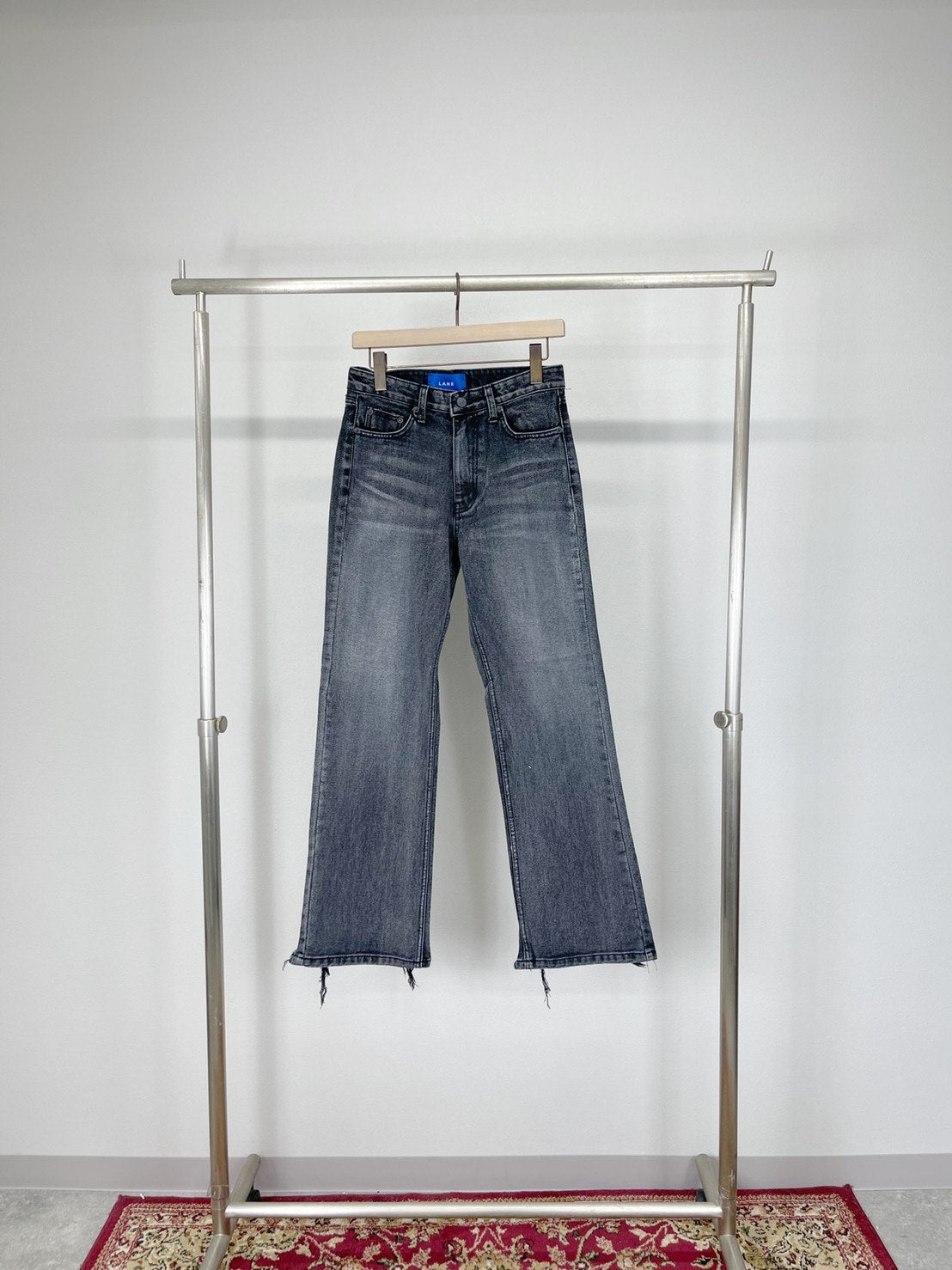 受注制【Chikashitsu +】flare damage denim pants (2color)