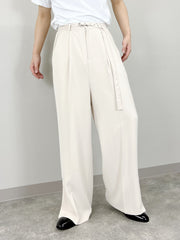 受注制【Chikashitsu +】set up zipper belt slacks (2color)