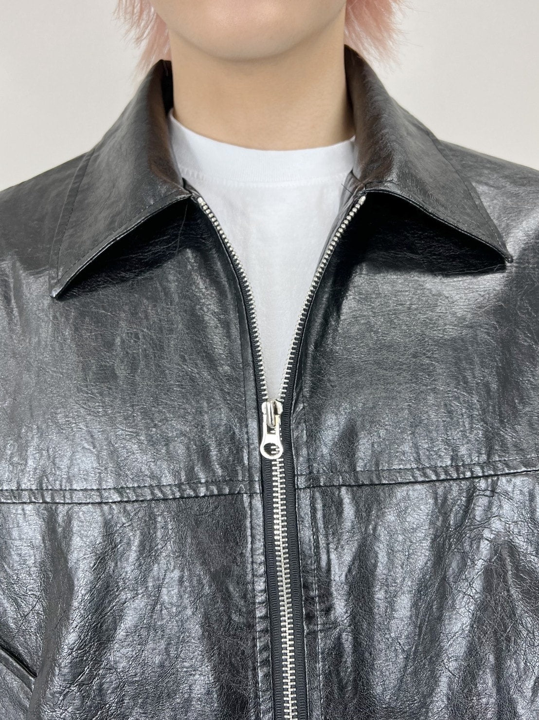 受注制【Chikashitsu +】leather short blouson