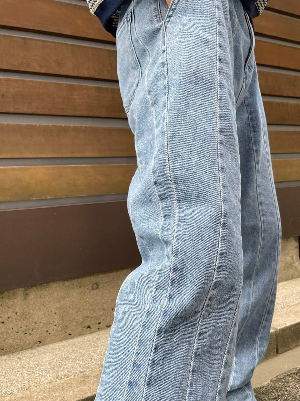 受注制【Chikashitsu +】stitch design denim pants (2color)