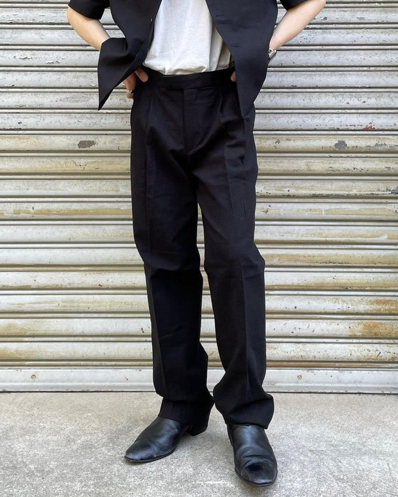 受注制【Chikashitsu +】set up linen slacks (2color)