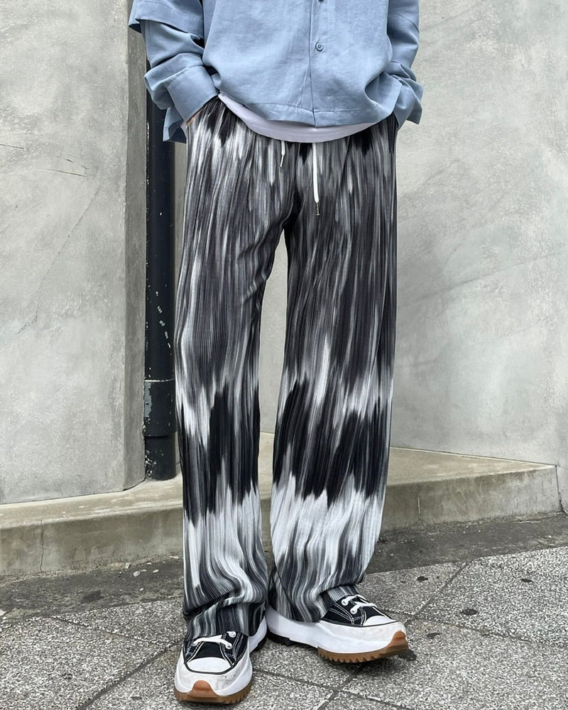 受注制【Chikashitsu +】pattern pleats pants (2color)