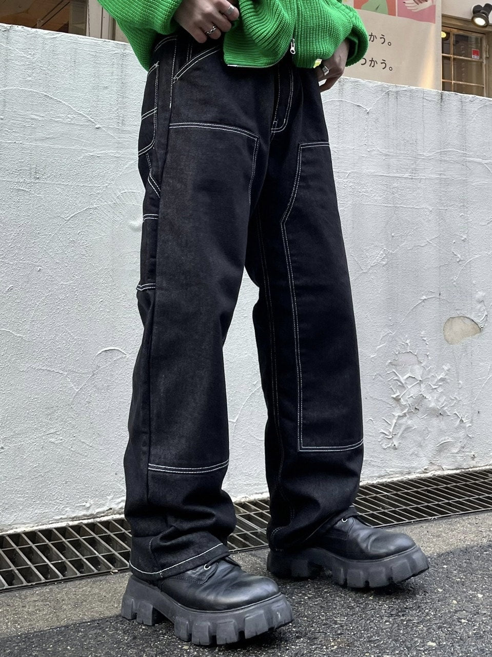 受注制【Chikashitsu +】stitch painter pants