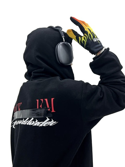 【F.V.V.O】BLACK TAP PRINTED ZIP HOODIES