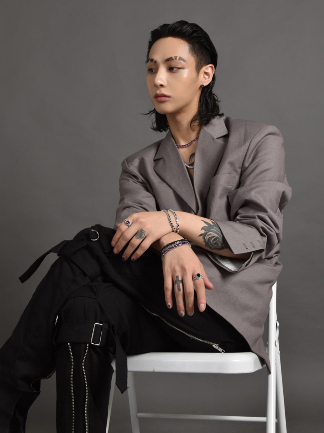 【BLACK PURPLE】GOTHIC CUBIC RING