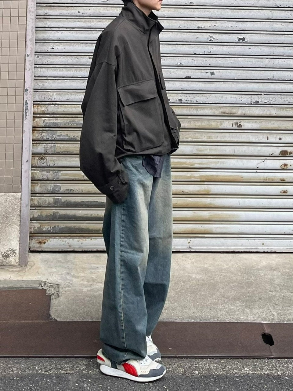 受注制【Chikashitsu +】vintage wash semi wide denim pants / 【チカシツプラス】ヴィンテージウォッシュセミワイドデニムパンツ