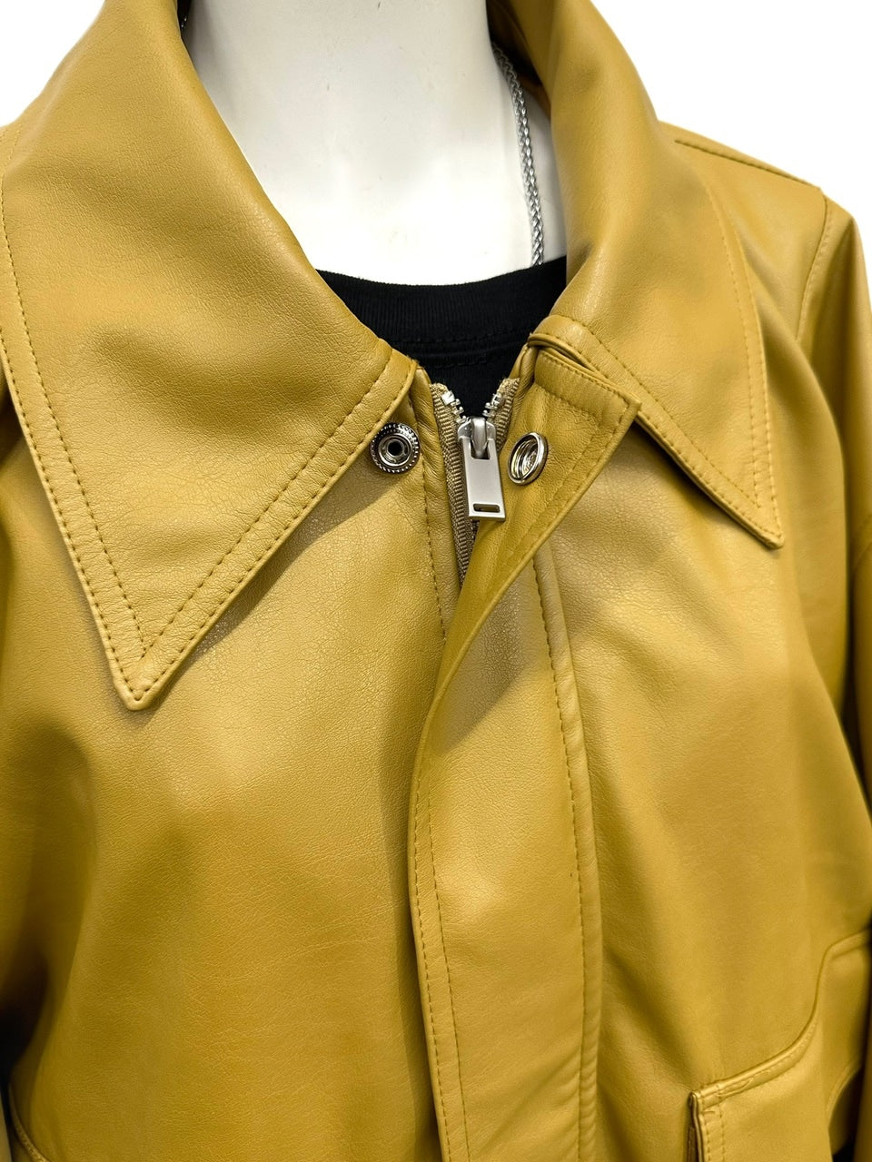 大阪店WEB限定【Chikashitsu +】double pocket leather jumper (3color)