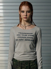 【runningHIGH】LETTERING SLIM L/S TEE / 【ランニングハイ】レタリングスリム長袖Ｔシャツ