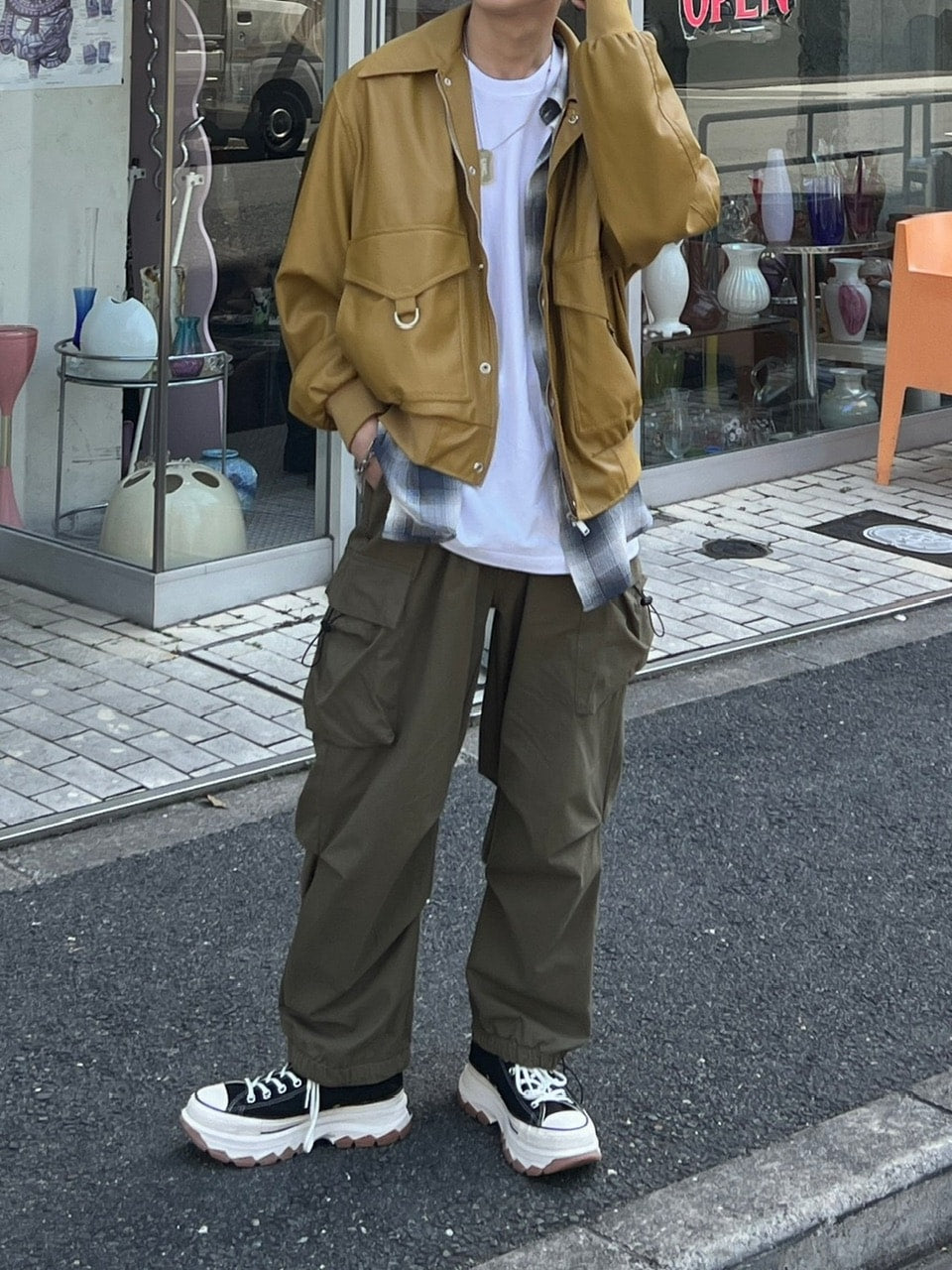 大阪店WEB限定受注制【Chikashitsu +】full length cargo pants (2color)