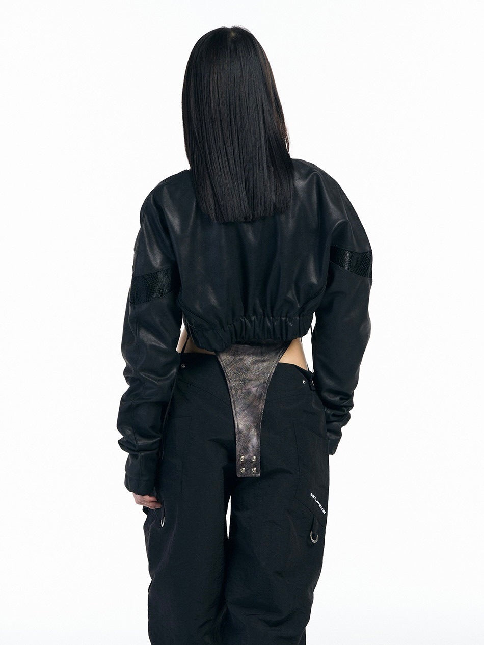 【SETUP‐EXE】Matte Leather bolero buckle Jacket