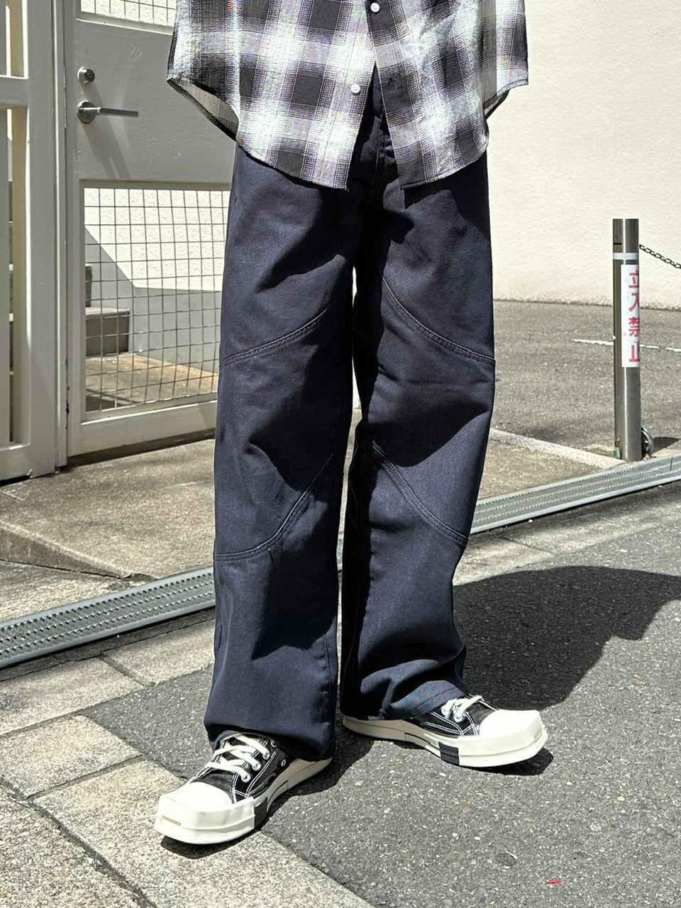 受注制【Chikashitsu +】set up design denim pants (2color)