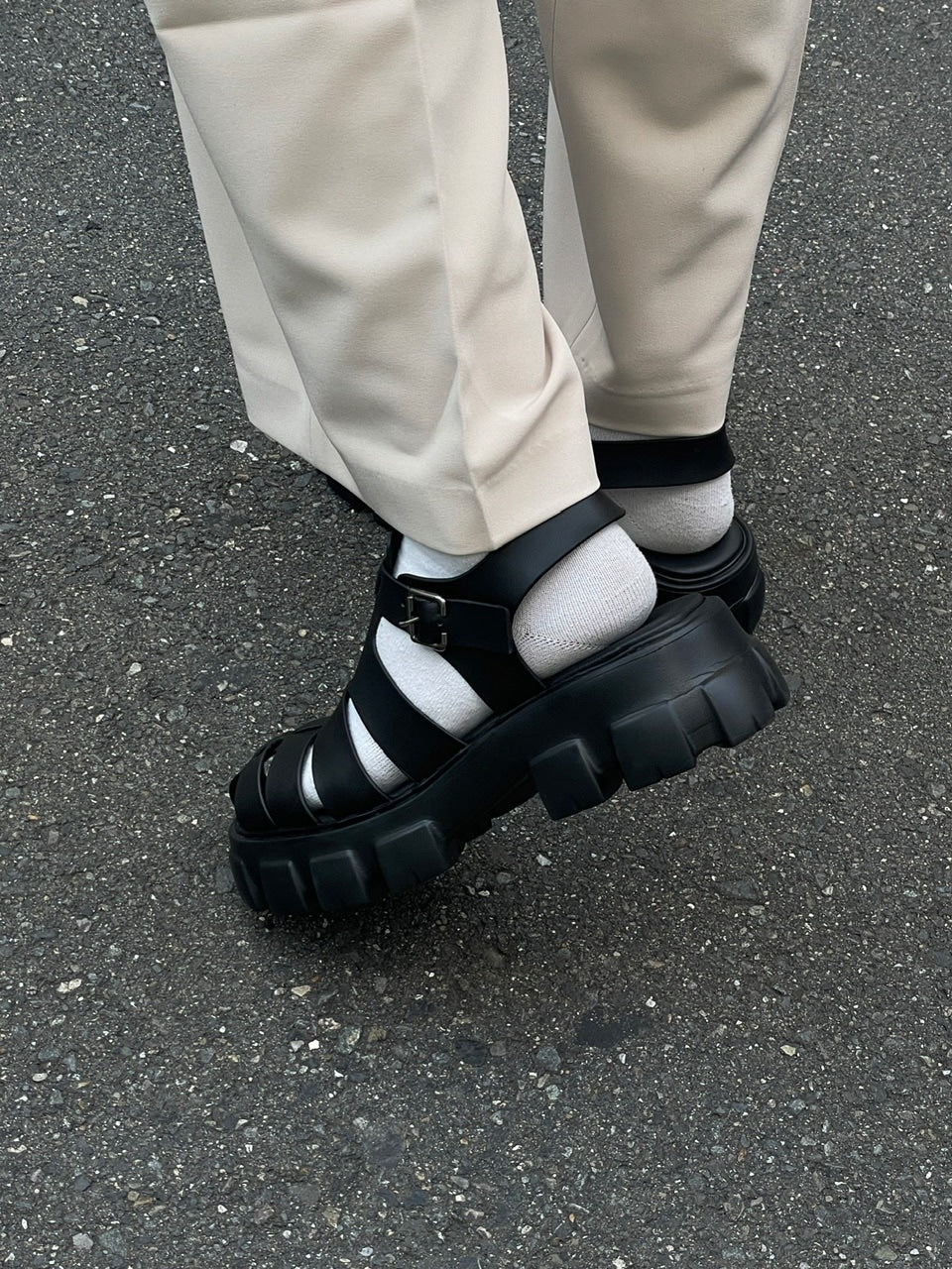 【Chikashitsu +】design sole gurkha sandal