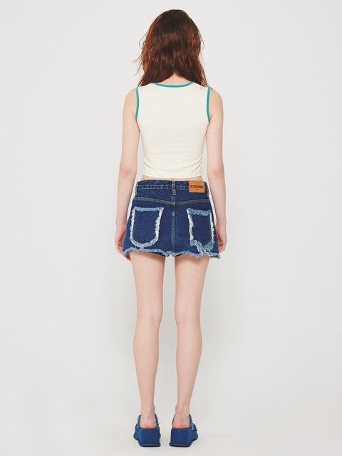【CRANK】DENIM MINI SKIRT PANTS / 【クランク】デニムミニスカートパンツ