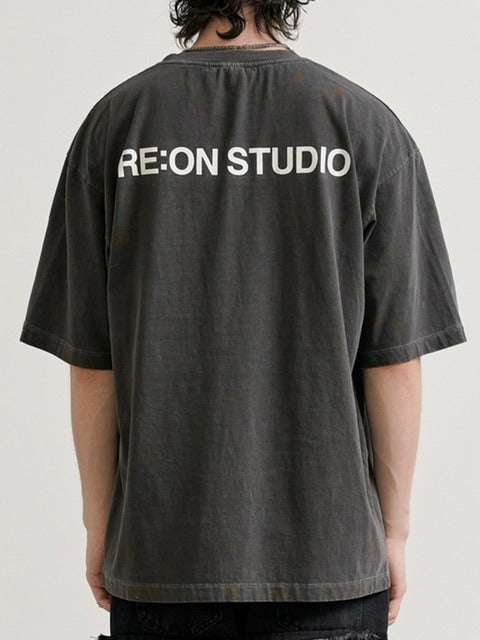 【RE:ON STUDIO】REON BACK LOGO PIGMENT T-SHIRT
