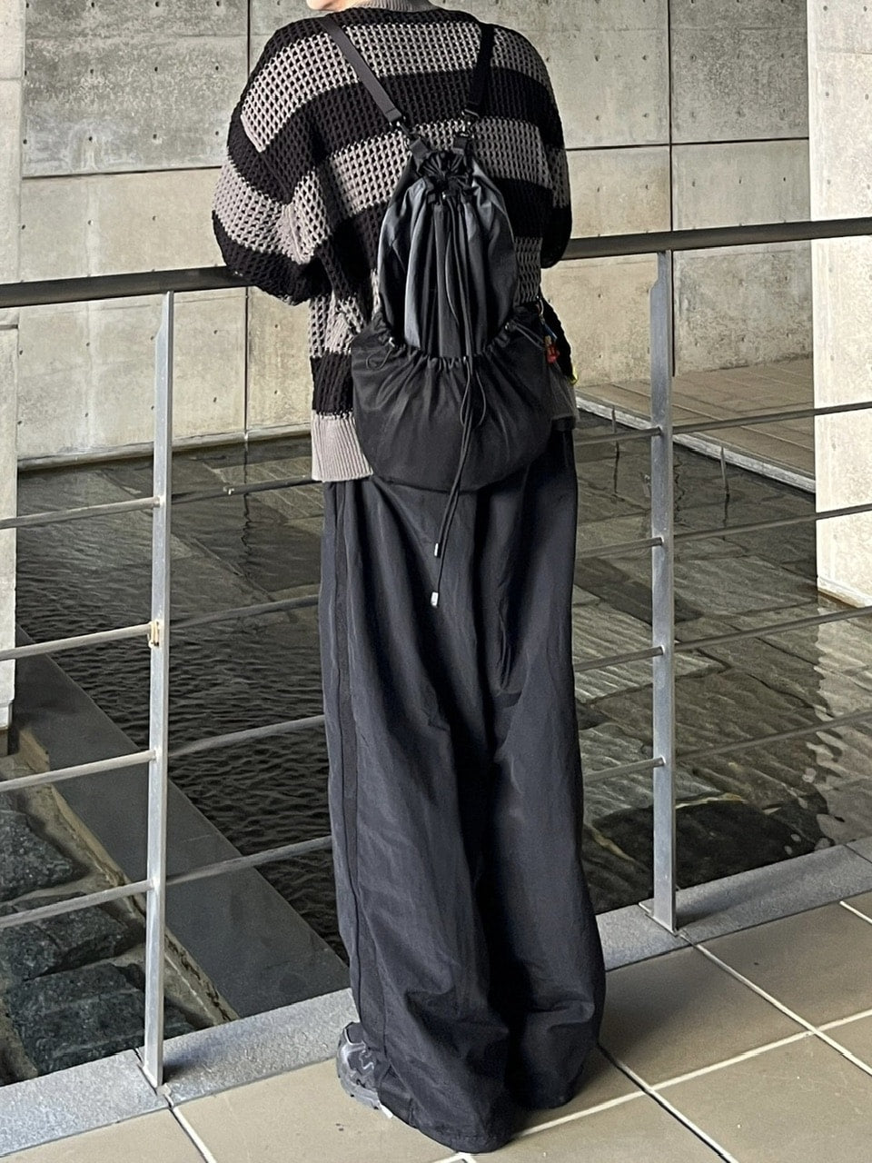 受注制【youll】mesh line wide pants (2color)