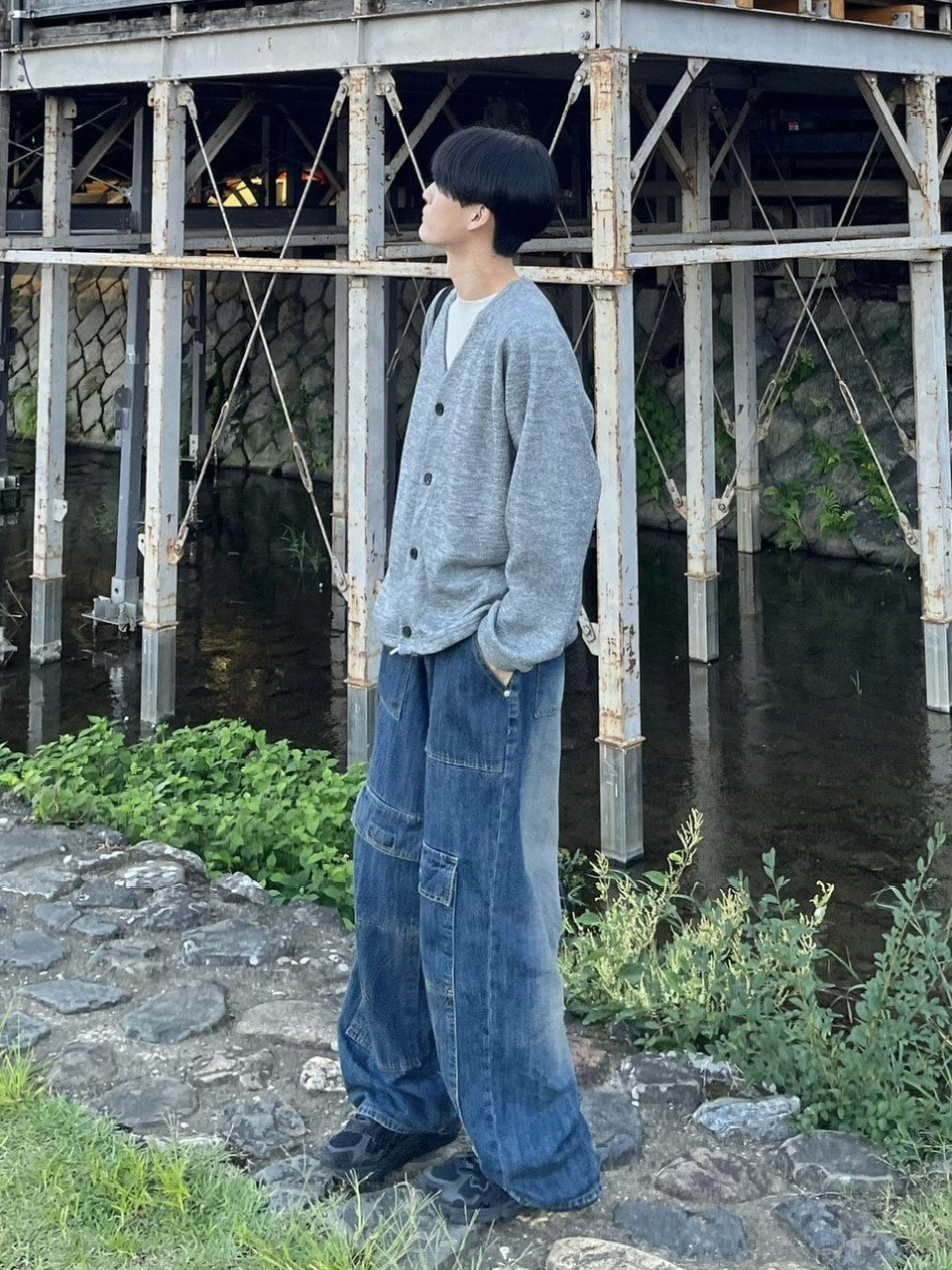 受注制【youll】string heavy cardigan