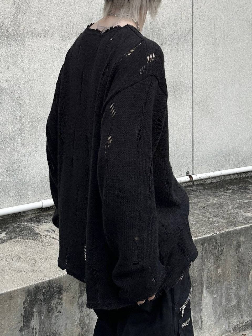 大阪店WEB限定受注制【Chikashitsu +】damage mohair knit (3color)