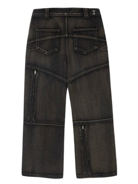 【THECOLDESTMOMENT】TCM block denim pants