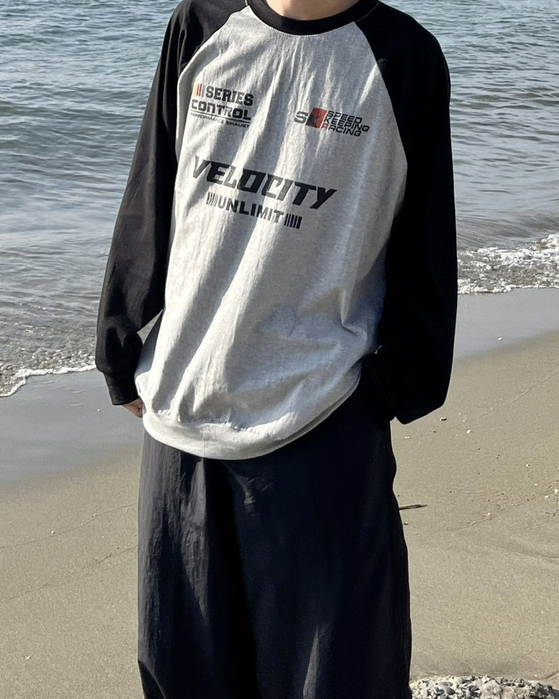受注制【youll】velocity raglan long sleeve tee (2color)