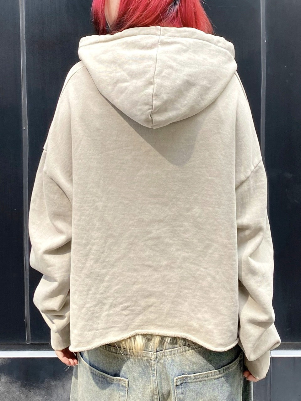 【Never mind the XU】star zip up crop hoodie (3color)