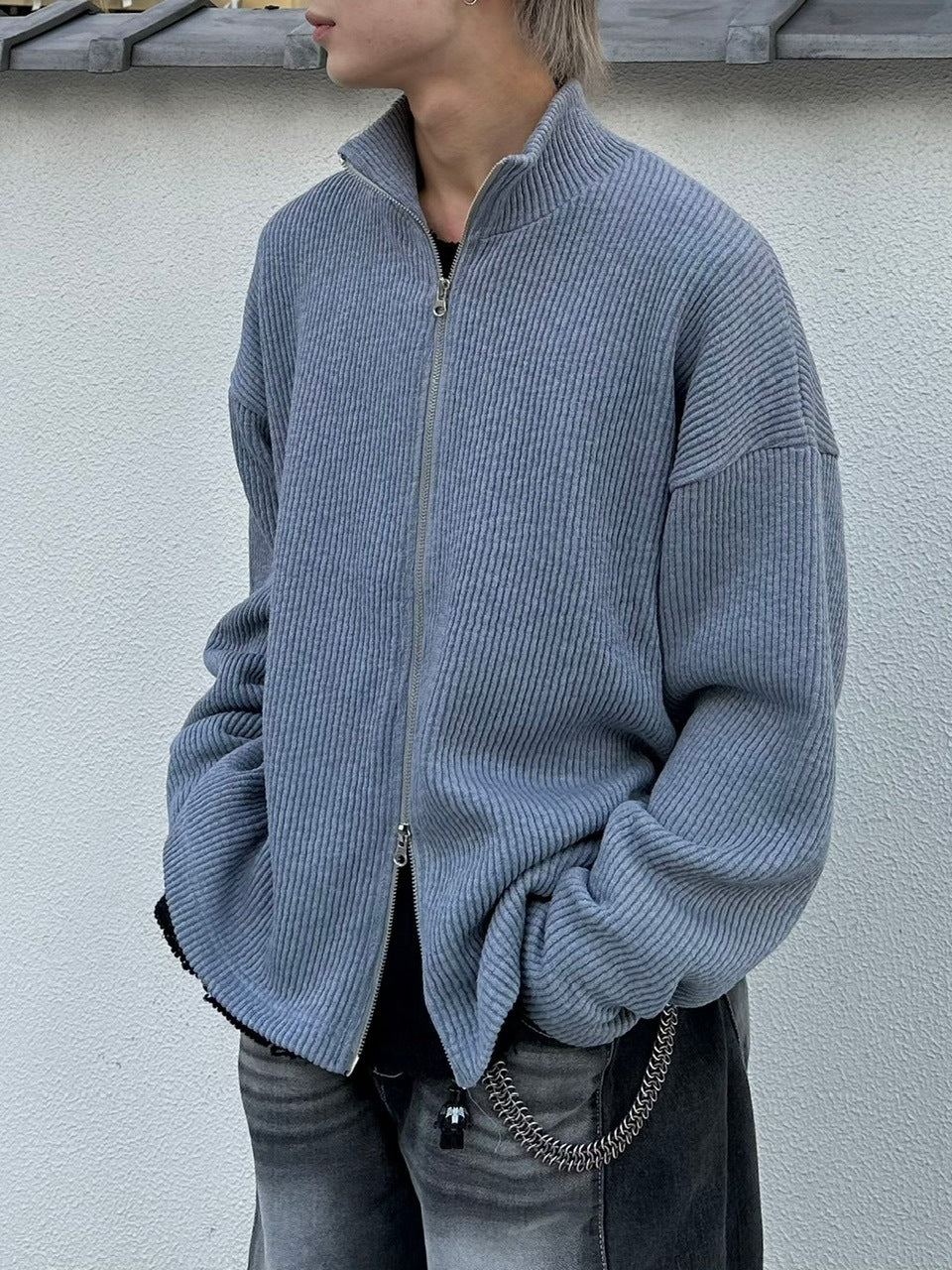 受注制【nmtc +】high neck knit cardigan (2color)