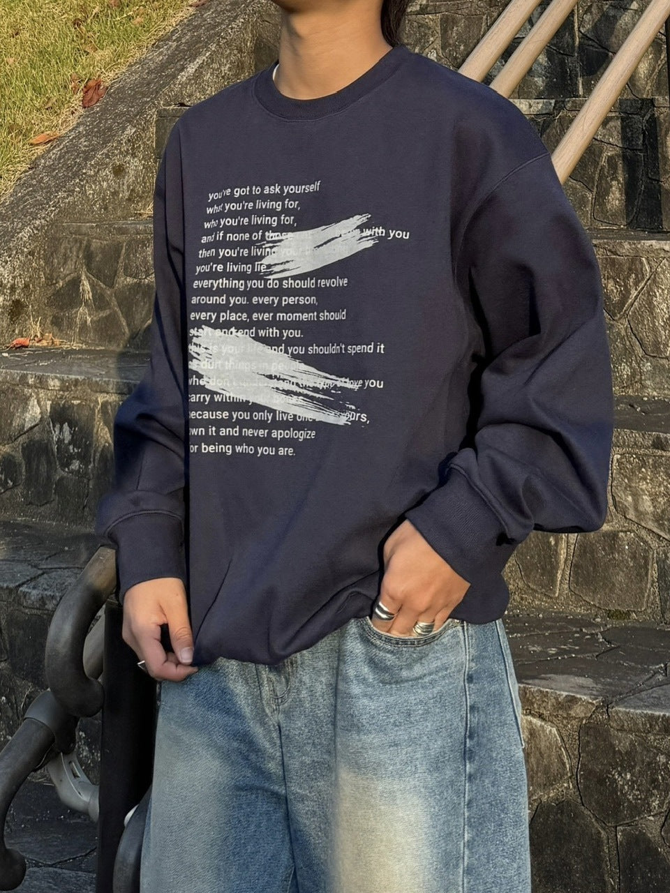 受注制【RENOL】lettering sweat shirt (4color)