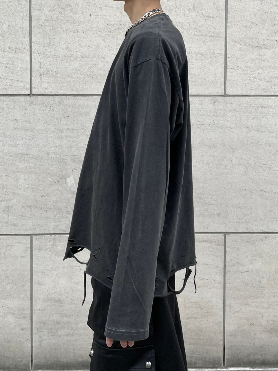 受注制【Never mind the XU】damage long sleeve 2 (2color)