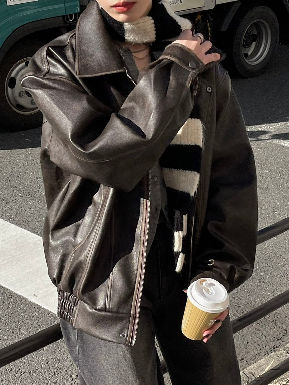 受注制【Chikashitsu +】leather blouson (2color)