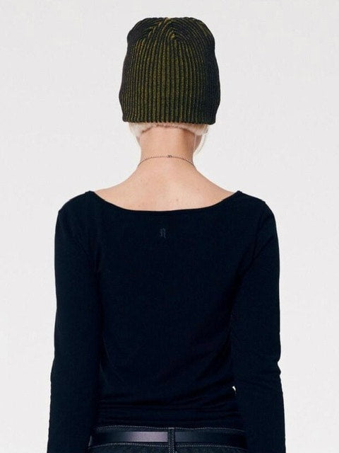 【runningHIGH】GLITTER LOGO TWO TONE BEANIE