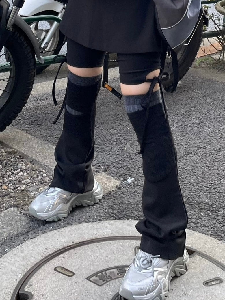 受注制【nmtc +】bi-color slit leg warmer (3color)