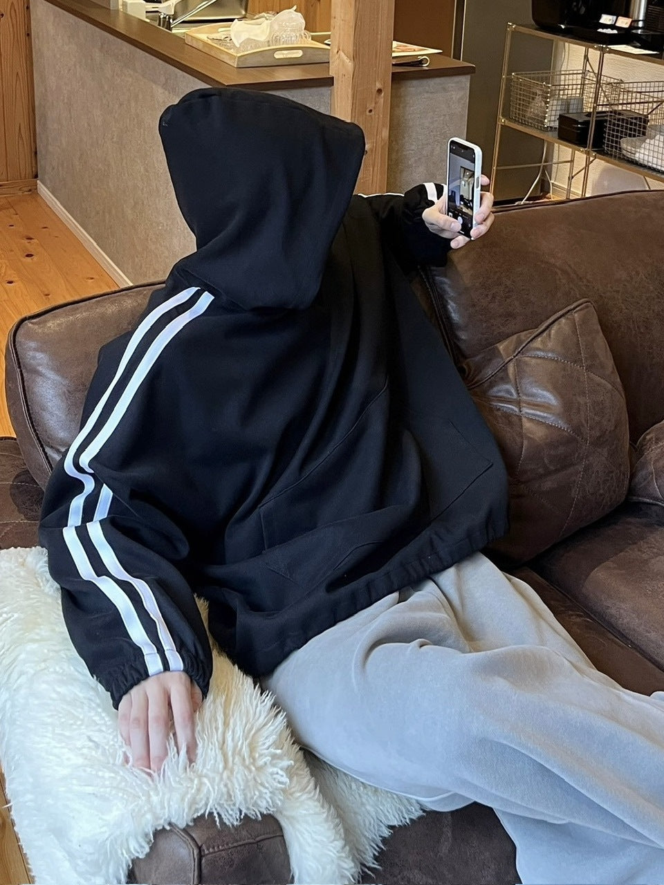 受注制【youll】line sweat hoodie