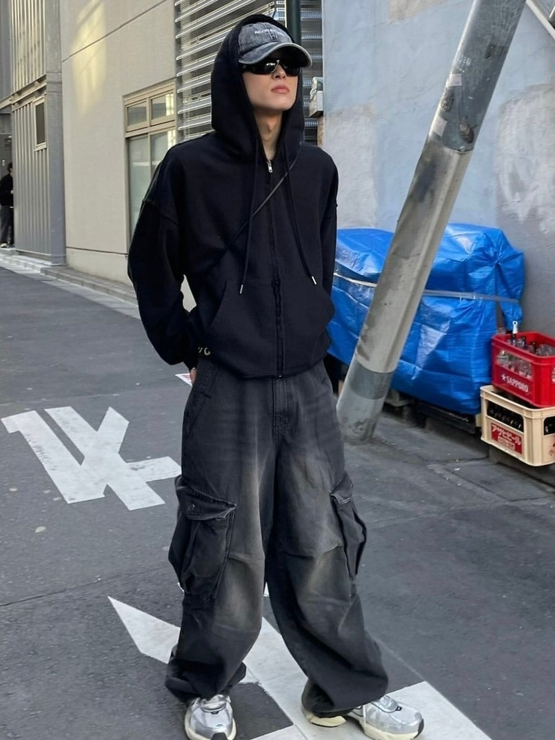 受注制【nmtc +】unisex cropped hoodie (4color)