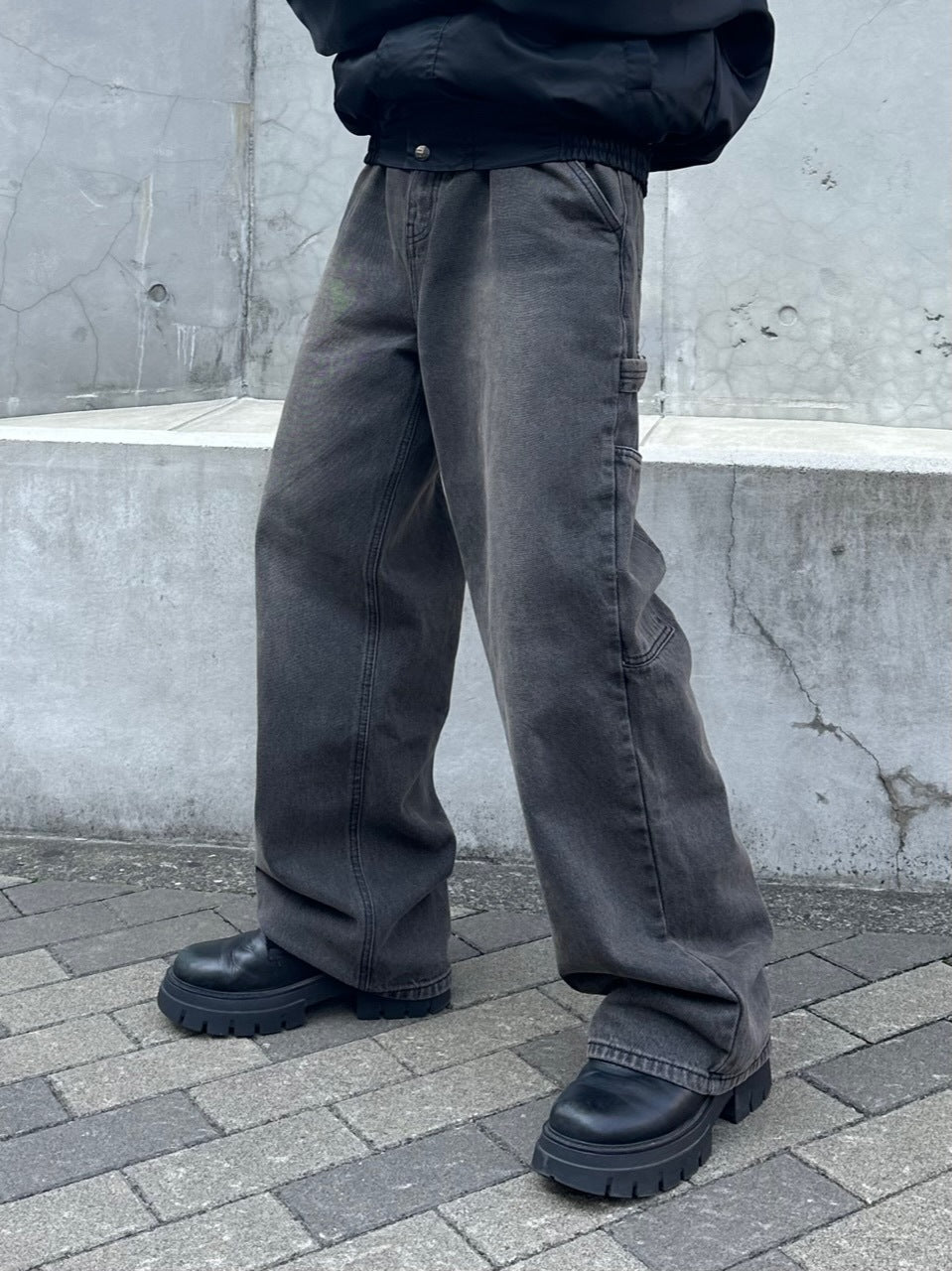 大阪店WEB限定受注制【Chikashitsu +】vintage wash carpenter denim pants (2color)