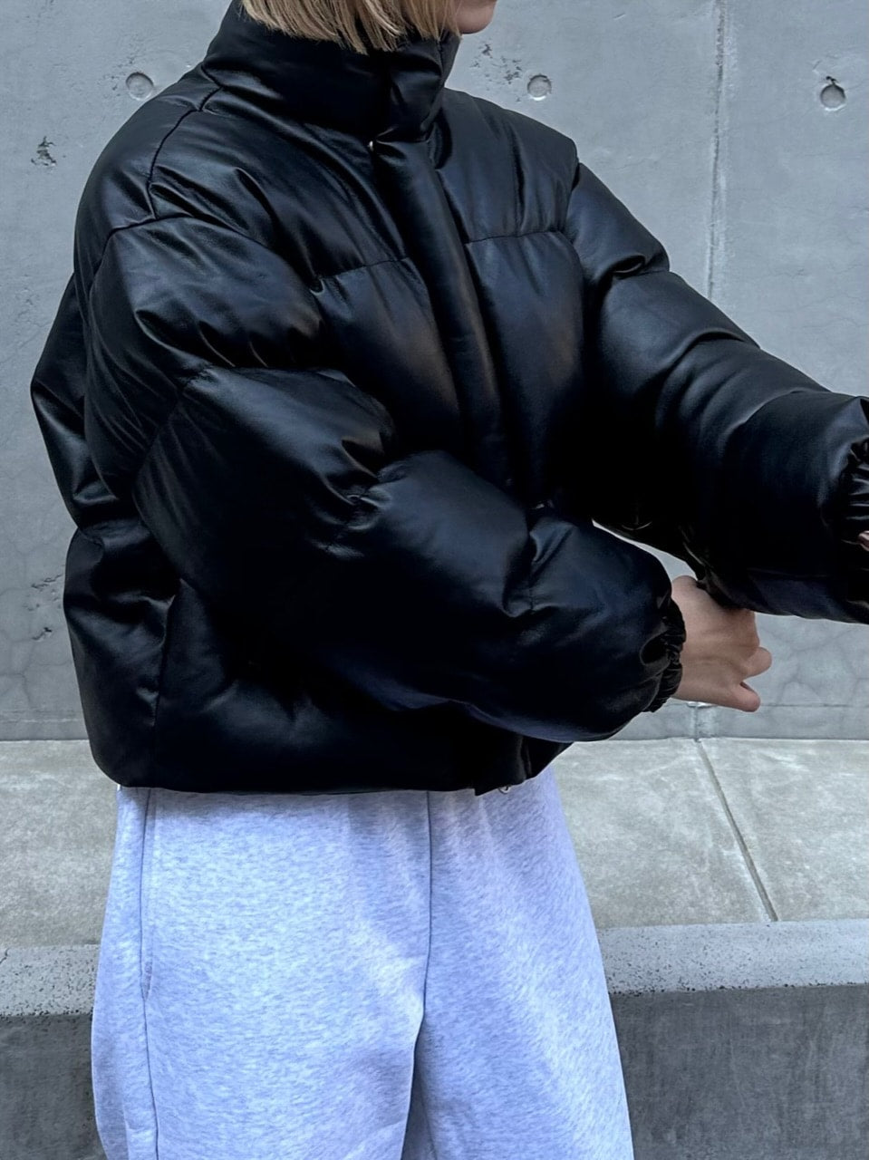大阪店WEB限定受注制【Chikashitsu +】fake leather padded blouson