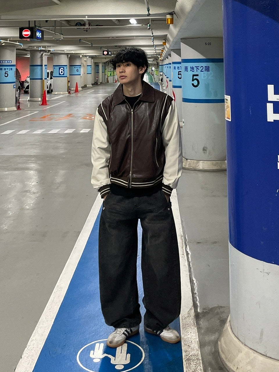 受注制【Chikashitsu +】leather piping jacket (2color)