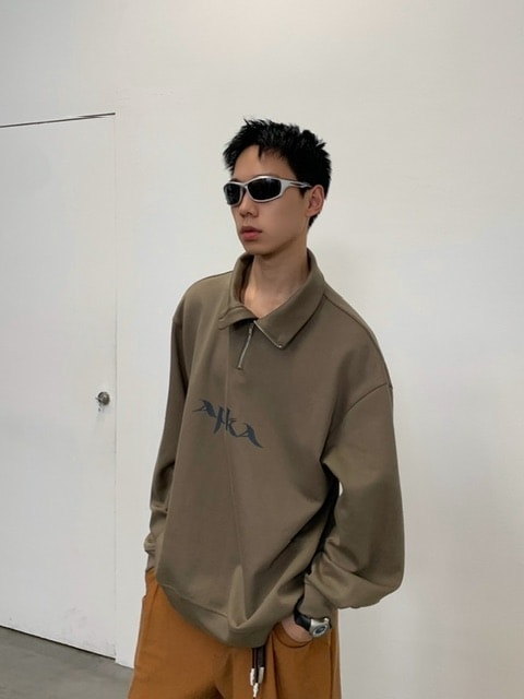 【ARCH by ROARINGWILD】HALF ZIPPER LOGO SWEATERSHIRT