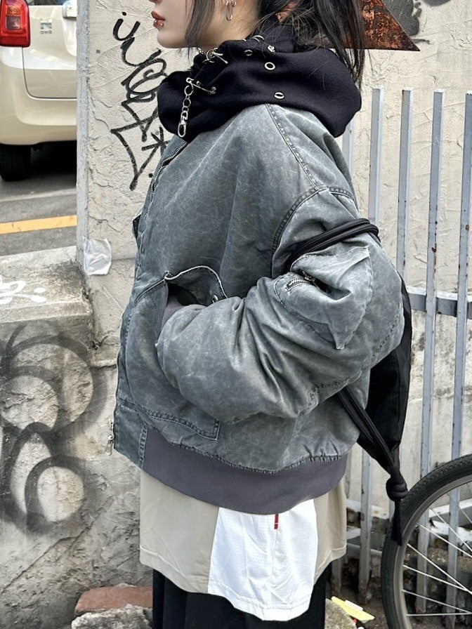 受注制【Never mind the XU】pigment bomber padding (2color)