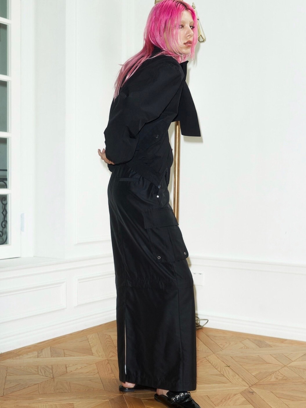 【NOT KNOWING】Ribbon Tie Blouson