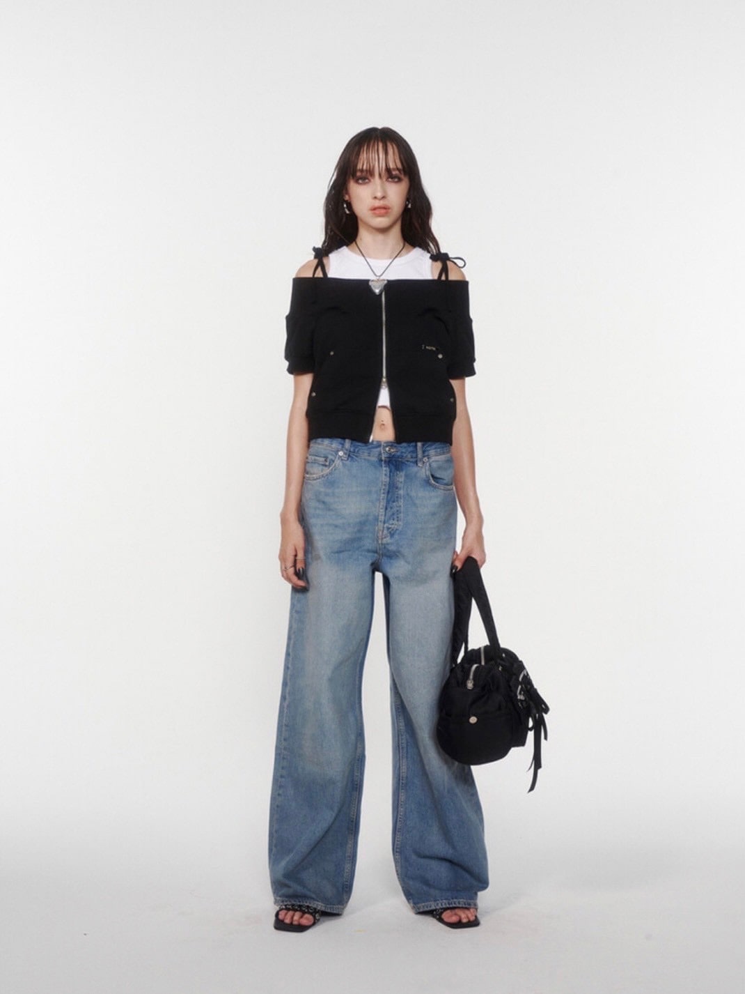 【NOT KNOWING】Double Ribbon Cargo Duffle Bag