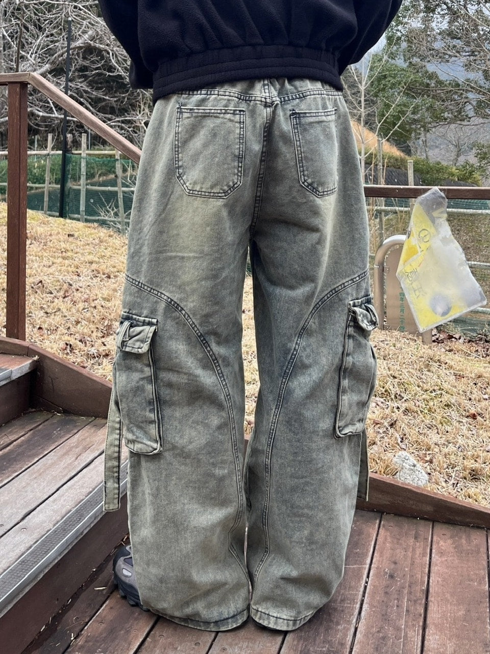 受注制【youll】multi pocket denim cargo pants