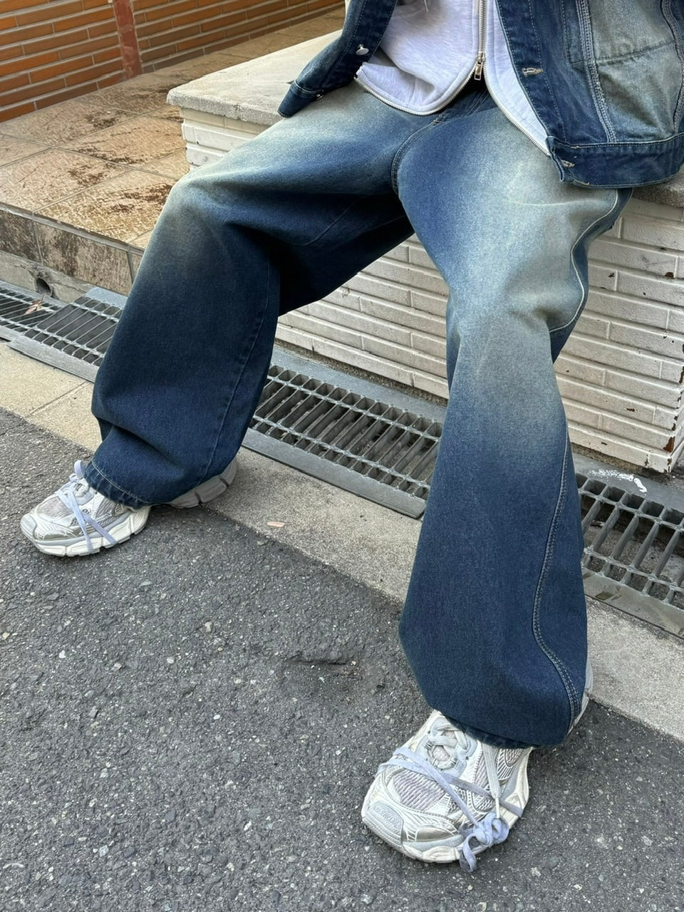 【Chikashitsu +】vintage wash denim pants (2color) / 【チカシツプラス】ヴィンテージウォッシュデニムパンツ
